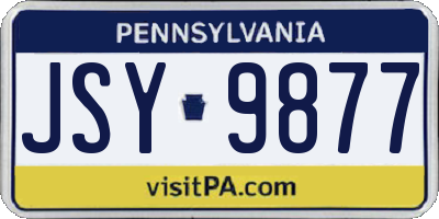 PA license plate JSY9877