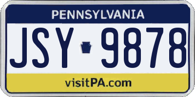 PA license plate JSY9878