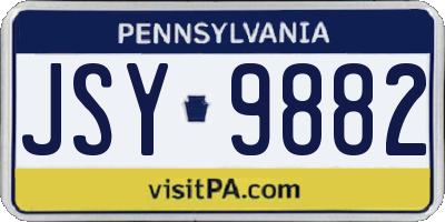 PA license plate JSY9882