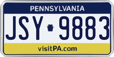 PA license plate JSY9883