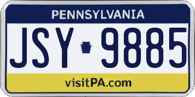 PA license plate JSY9885