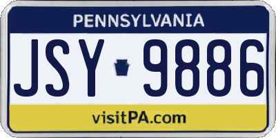 PA license plate JSY9886