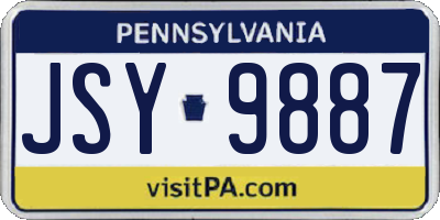 PA license plate JSY9887