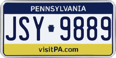 PA license plate JSY9889