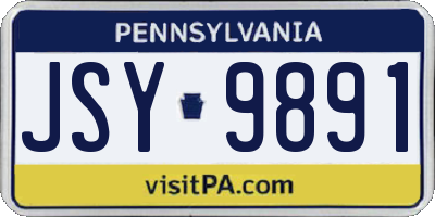 PA license plate JSY9891