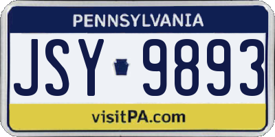PA license plate JSY9893