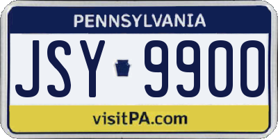PA license plate JSY9900