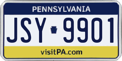 PA license plate JSY9901