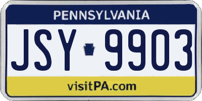 PA license plate JSY9903