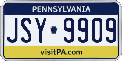 PA license plate JSY9909