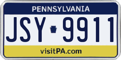 PA license plate JSY9911