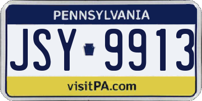 PA license plate JSY9913