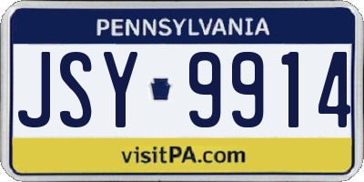 PA license plate JSY9914