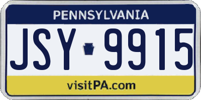 PA license plate JSY9915