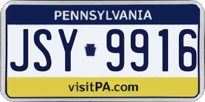PA license plate JSY9916