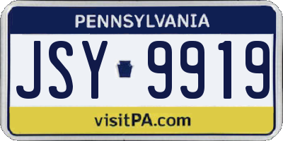 PA license plate JSY9919