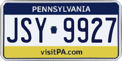PA license plate JSY9927