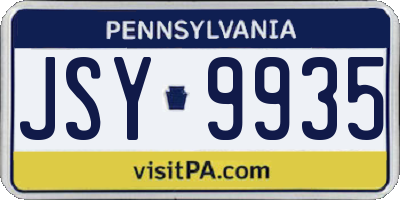 PA license plate JSY9935