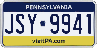 PA license plate JSY9941