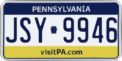 PA license plate JSY9946