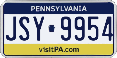 PA license plate JSY9954