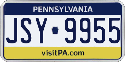 PA license plate JSY9955