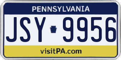 PA license plate JSY9956