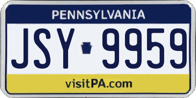 PA license plate JSY9959