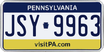 PA license plate JSY9963