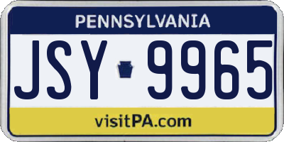PA license plate JSY9965