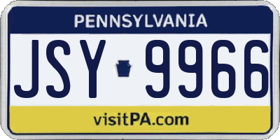 PA license plate JSY9966