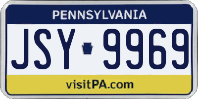 PA license plate JSY9969
