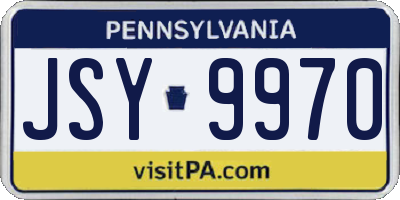 PA license plate JSY9970