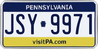 PA license plate JSY9971