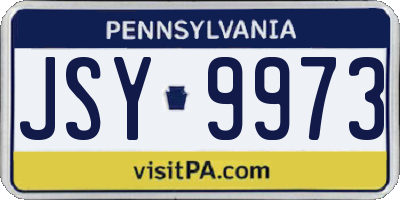 PA license plate JSY9973