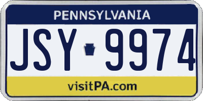 PA license plate JSY9974