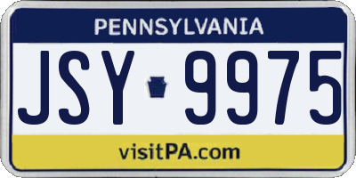 PA license plate JSY9975