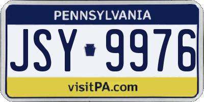 PA license plate JSY9976