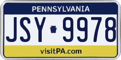 PA license plate JSY9978