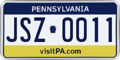 PA license plate JSZ0011