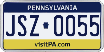 PA license plate JSZ0055