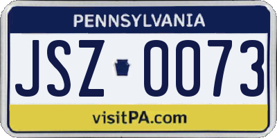 PA license plate JSZ0073