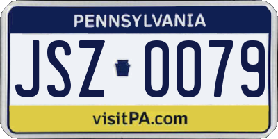 PA license plate JSZ0079