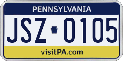 PA license plate JSZ0105