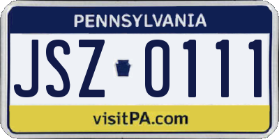 PA license plate JSZ0111