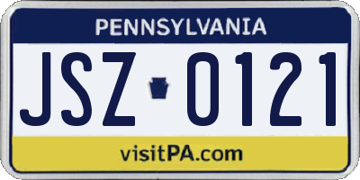 PA license plate JSZ0121