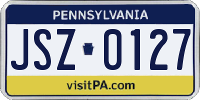 PA license plate JSZ0127