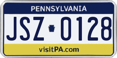 PA license plate JSZ0128