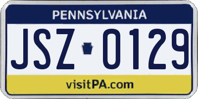 PA license plate JSZ0129