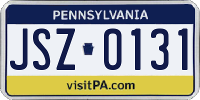 PA license plate JSZ0131